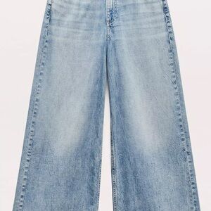 Women's Light Blue Wide-Leg Jeans